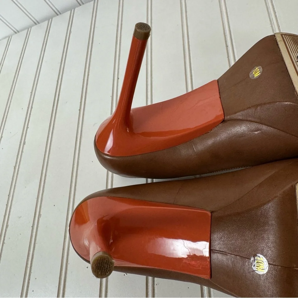 Michael Kors Rochelle Pump‎ Women's Size 10M Barley Brown Leather Heels Shoes